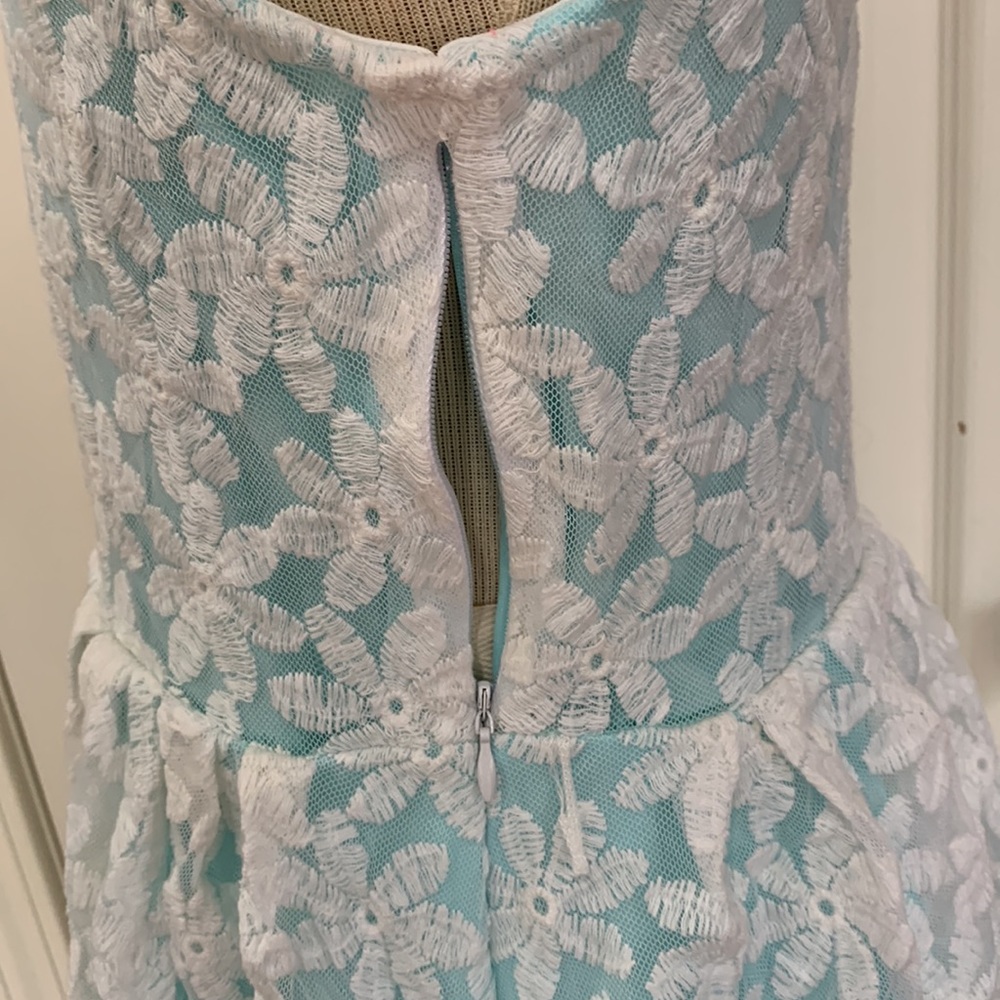Turquoise and white girls dress size 14 - Picture 4 of 5